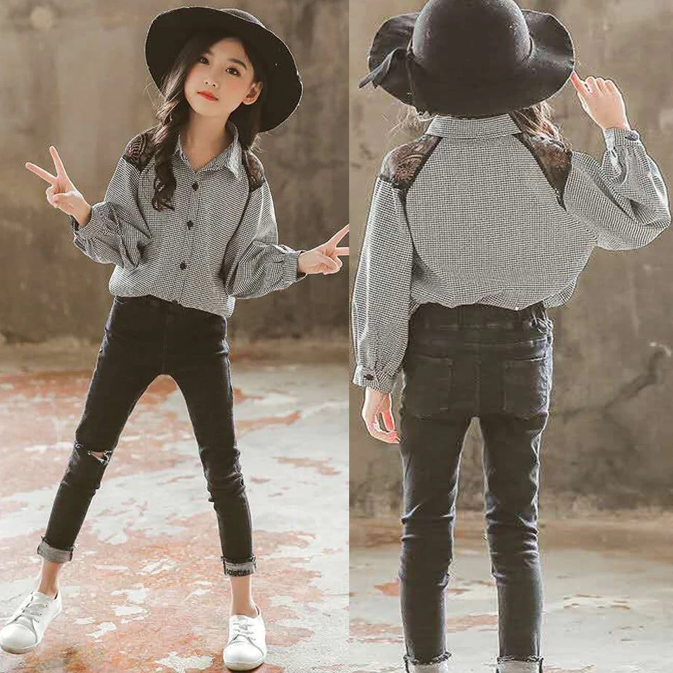 4-13 Years 2019 Fashion Kids Autumn Clothes Shirt+Denim Pants 2 Pieces Suit Girls Clothes Set Spring Girls Outfit Kids Tracksuit
4-13 Years 2019 Fashion Kids Autumn Clothes Shirt+Denim Pants 2 Pieces Suit Girls Clothes Set Spring Girls Outfit Kids Tracksuit