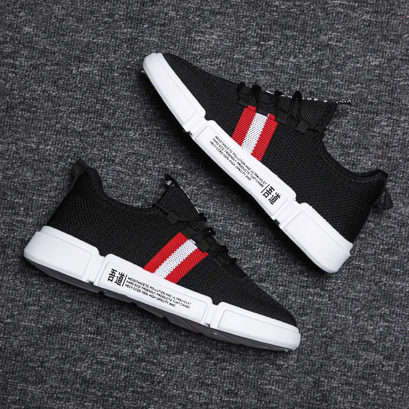 2019 new spring Good ventilation Joker jeans Flying mesh Men's casual shoes Wear resistant Non-slip light Shipping | Обувь