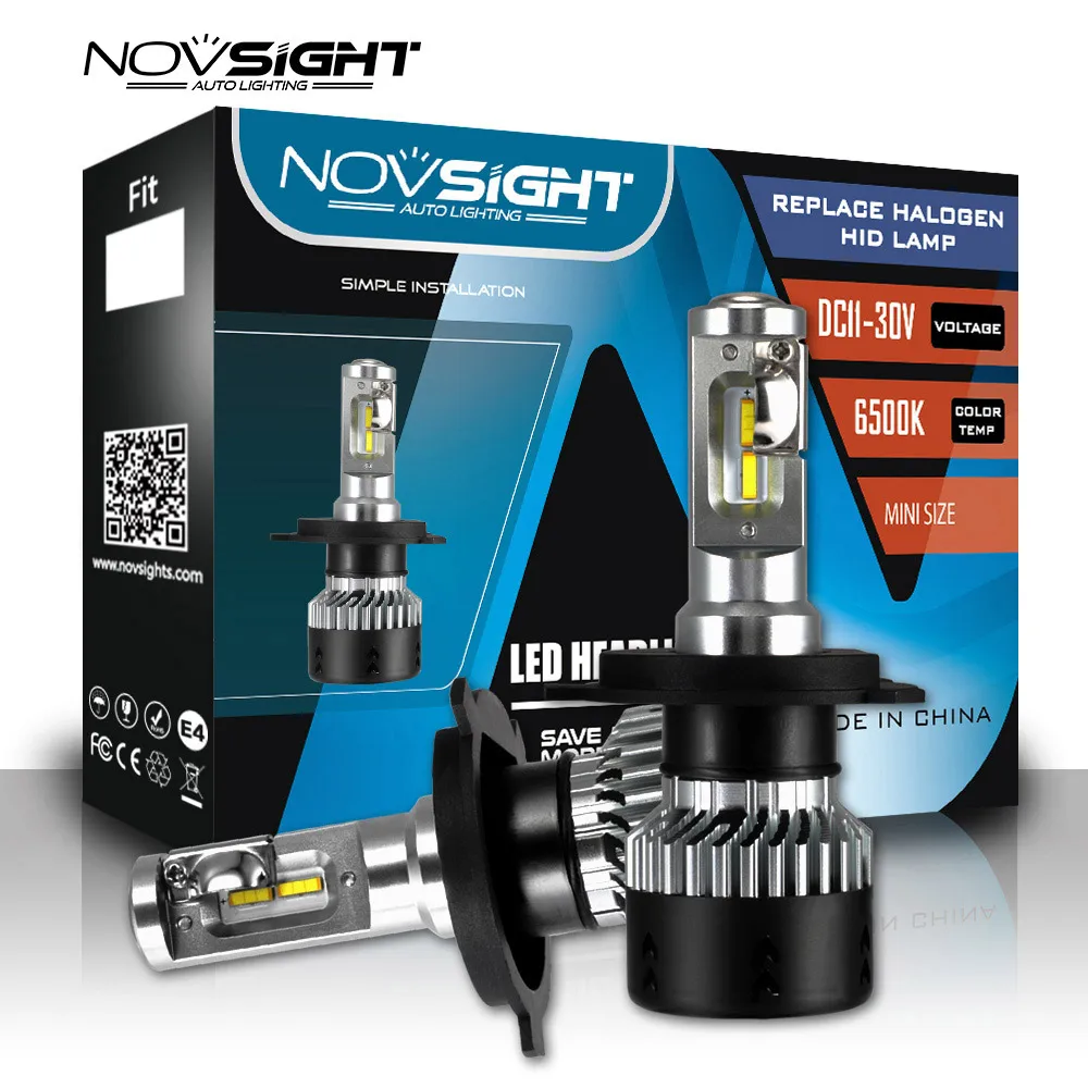 Фото Новое поступление супер светодиодные фары NOVSIGHT для автомобиля H4 Hi/Lo Beam LED H7 H1 H3 H8 H9