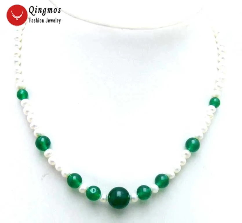 Qingmos Natural Pearl Necklace for Women with 5mm Round White Pearl 17" Chokers Necklace & Green Jades Pendant Necklace Jewelry
Qingmos Natural Pearl Necklace for Women with 5mm Round White Pearl 17" Chokers Necklace & Green Jades Pendant Necklace Jewelry