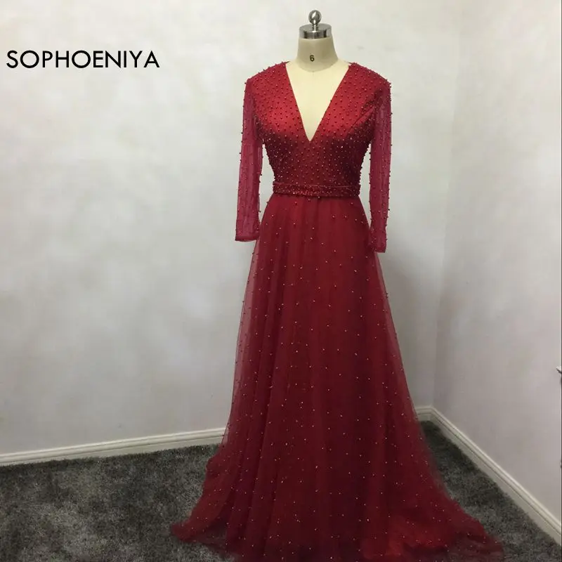 New Arrival V Neck Long sleeve Evening dresses 2021 Full beaded Pearls Arabic abiye Evening gowns Backless abendkleider
New Arrival V Neck Long sleeve Evening dresses 2021 Full beaded Pearls Arabic abiye Evening gowns Backless abendkleider