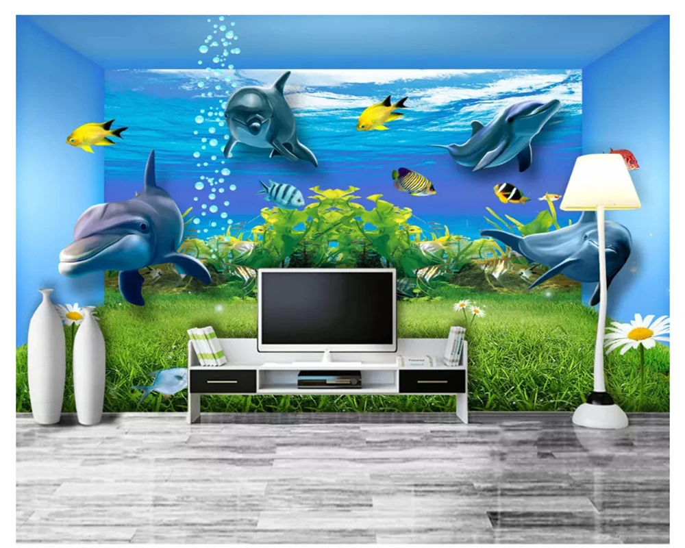 beibehang Decorative painting waterproof silk wall paper underwater space dolphin TV background papel de parede 3d wallpaper
beibehang Decorative painting waterproof silk wall paper underwater space dolphin TV background papel de parede 3d wallpaper