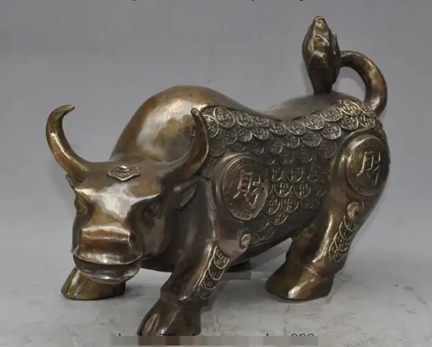 S03318 13"Chinese fengshui bronze Prosperous wealth money zodiac animal ox Bull statue
S03318 13"Chinese fengshui bronze Prosperous wealth money zodiac animal ox Bull statue