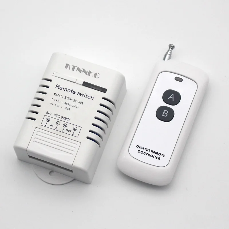 30A wireless light switch Water Heater Timer Remote Control 1 Way water pump switch Smart Lamp Gadgets 433MHz 110V 240Volt
30A wireless light switch Water Heater Timer Remote Control 1 Way water pump switch Smart Lamp Gadgets 433MHz 110V 240Volt
