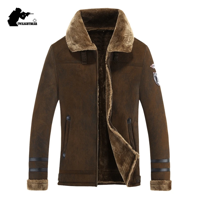 Winter Men's Bomber Jackets Retro Faux Suede Warm Lamp Wool Fur Leather Jacket Coats Men Clothing Motorcycle Jacket 4XL BF819
Winter Men's Bomber Jackets Retro Faux Suede Warm Lamp Wool Fur Leather Jacket Coats Men Clothing Motorcycle Jacket 4XL BF819