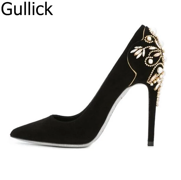 Hot Selling Fashion Black Suede Sexy Crystal Embellished High Heels Pumps Pointed Toe Shoes Women Slip-on Party Wedding Pumps
Hot Selling Fashion Black Suede Sexy Crystal Embellished High Heels Pumps Pointed Toe Shoes Women Slip-on Party Wedding Pumps