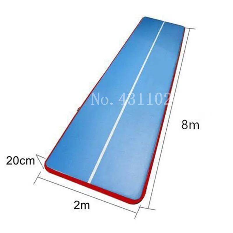 

Free Shipping Inflatable Air Tumbling Mat Gymnastics Tumble Track 8*2*0.2m Trampoline Air Mats For Practice Gymnastic With Pump