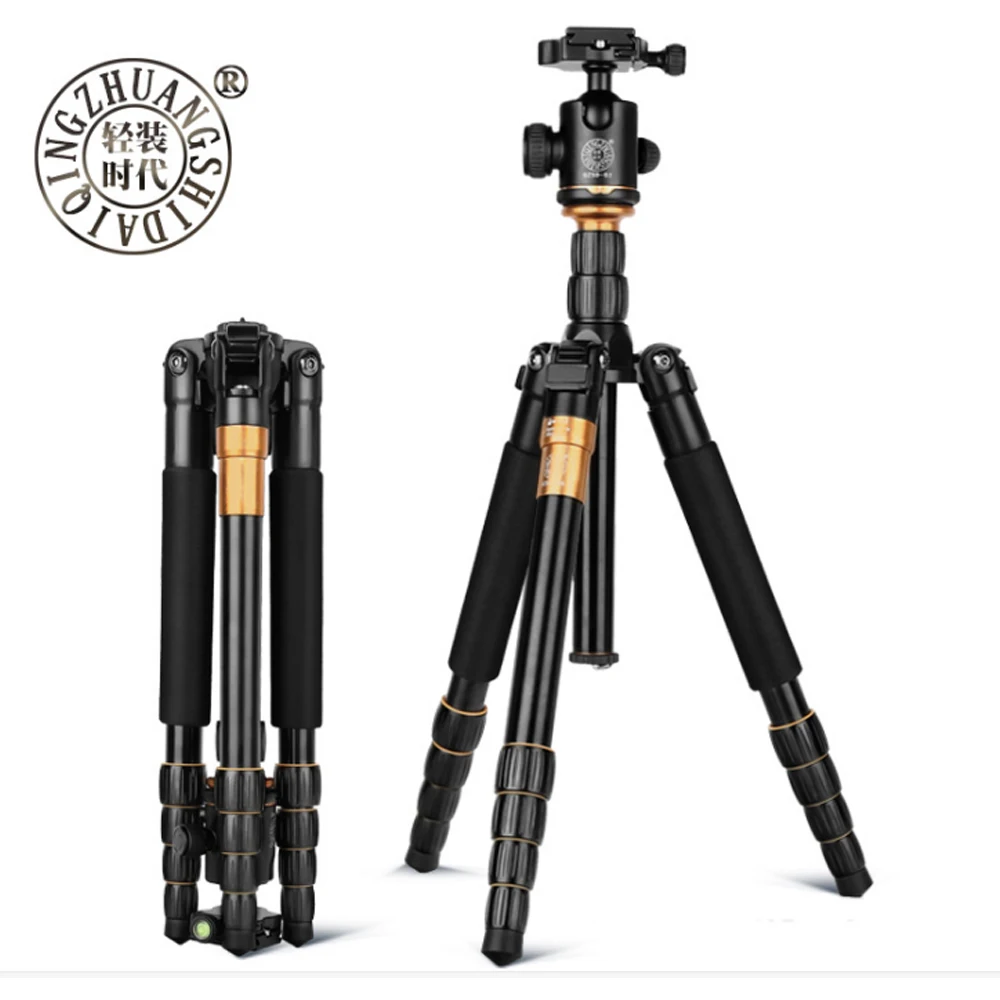 

Beike QZSD Q666 Professional Magnesium Aluminium Alloy Tripod Monopod For Travel DSLR Camera Light Compact Portable Stand