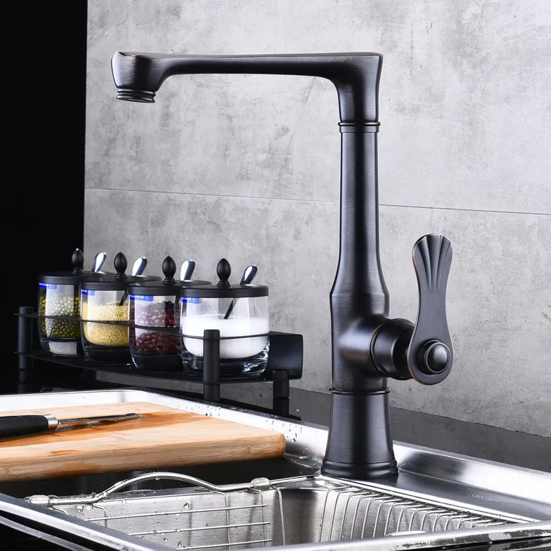 Sink Faucet Kitchen Black Oil Brushed Brass Kitchen Basin Faucet Deck Mounted Single Handle Sink Mixer Tap Cold Hot Water Tap
Sink Faucet Kitchen Black Oil Brushed Brass Kitchen Basin Faucet Deck Mounted Single Handle Sink Mixer Tap Cold Hot Water Tap