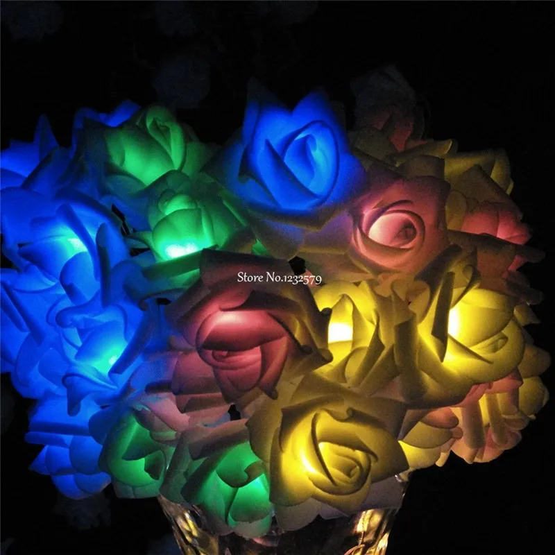 7M 50 LEDS Solar Powered Lights Rose Flower String Light For Christmas Wedding Halloween Patio Party Outdoor Indoor Decorations | Лампы и