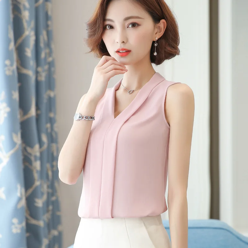 2019 Summer Women Chiffon Blouses Korean style Fashion Ladies Tops Female Sleeveless Shirt Blusas Femininas Plus Size Clothing
2019 Summer Women Chiffon Blouses Korean style Fashion Ladies Tops Female Sleeveless Shirt Blusas Femininas Plus Size Clothing