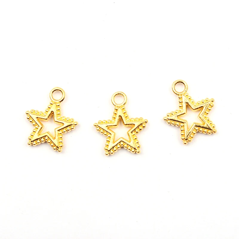 20pcs/lot 15mm Vintage Zinc Alloy Charms Gold Stars Hollow Charms Pendants For DIY Necklace Jewelry Making Accessories
20pcs/lot 15mm Vintage Zinc Alloy Charms Gold Stars Hollow Charms Pendants For DIY Necklace Jewelry Making Accessories