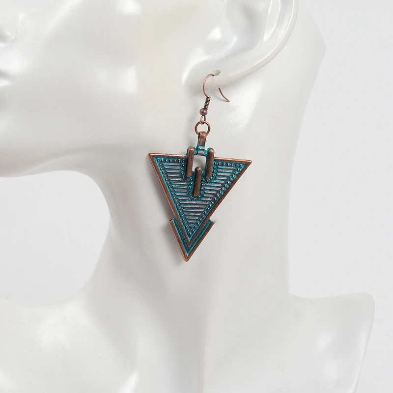 Bohemia ! Bronze Womens Jewelry Vintage Bohe Statement Alloy Metal Aerugo Double Triangle Arrow head Drop Earrings
Bohemia ! Bronze Womens Jewelry Vintage Bohe Statement Alloy Metal Aerugo Double Triangle Arrow head Drop Earrings