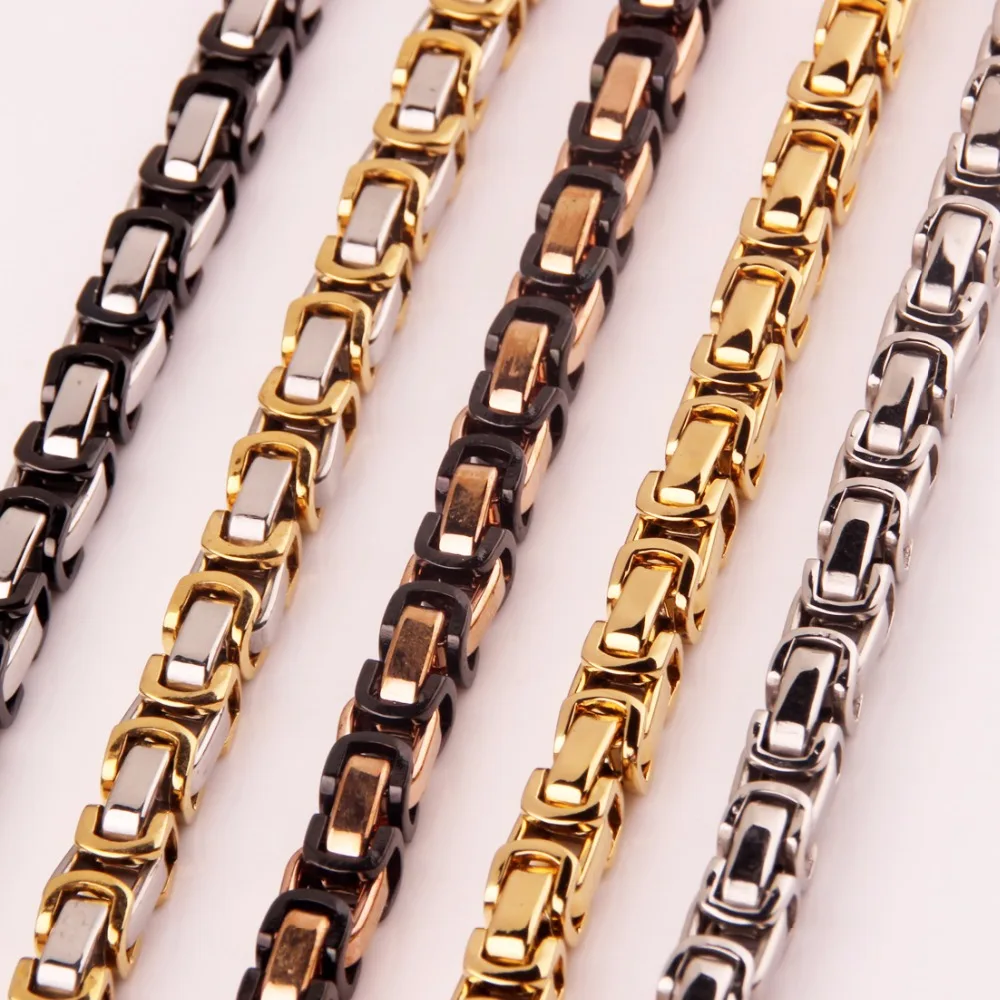 5/6/8mm 316L Stainless Steel Silver Color/Gold/Black/Rose Gold Color Byzantine Chain Mens Women Necklace/Bracelet
5/6/8mm 316L Stainless Steel Silver Color/Gold/Black/Rose Gold Color Byzantine Chain Mens Women Necklace/Bracelet