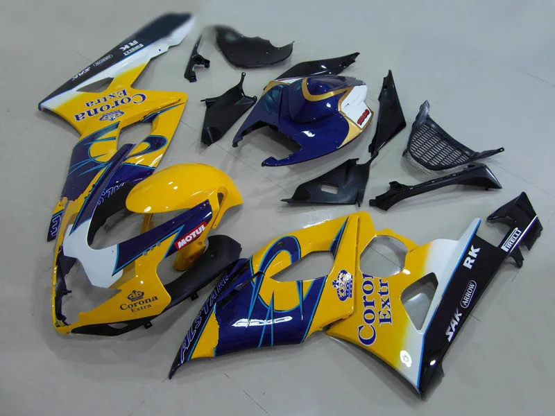Набор обтекателей для литья под давлением GSXR1000 K5 05 06 GSXR 1000 2005 2006 ABS желтый синий