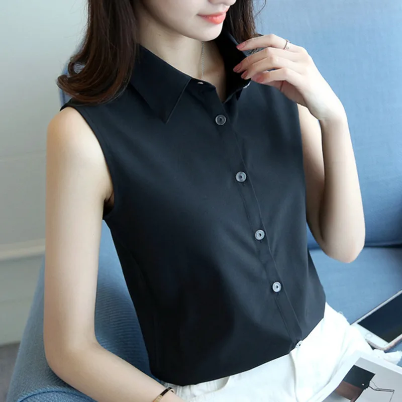 S-4XL New Women's Chiffon Shirt Summer 2019 Elegant Black White Sleeveless Loose Formal Work Tops Tees Chiffon Blouse Female
S-4XL New Women's Chiffon Shirt Summer 2019 Elegant Black White Sleeveless Loose Formal Work Tops Tees Chiffon Blouse Female