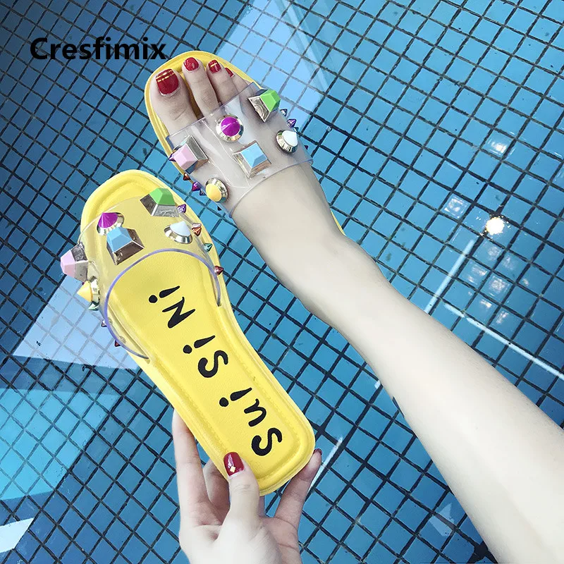 Women Fashion Sweet Rivet Home & Outside Slippers Lady Casual Waterproof Light Weight Slippers Leisure Street Slippers E271
Women Fashion Sweet Rivet Home & Outside Slippers Lady Casual Waterproof Light Weight Slippers Leisure Street Slippers E271