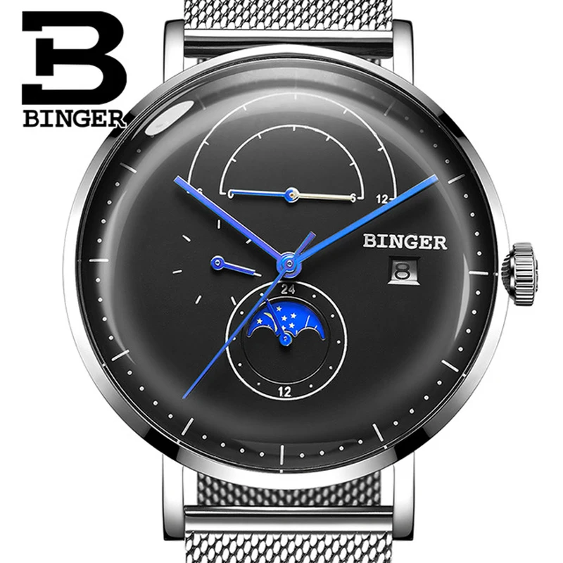 Mechanical Watch Men BINGER Luxury Brand Silver Case Sapphire Waterproof Mechanical Watch Mens Automatic Watches
Mechanical Watch Men BINGER Luxury Brand Silver Case Sapphire Waterproof Mechanical Watch Mens Automatic Watches