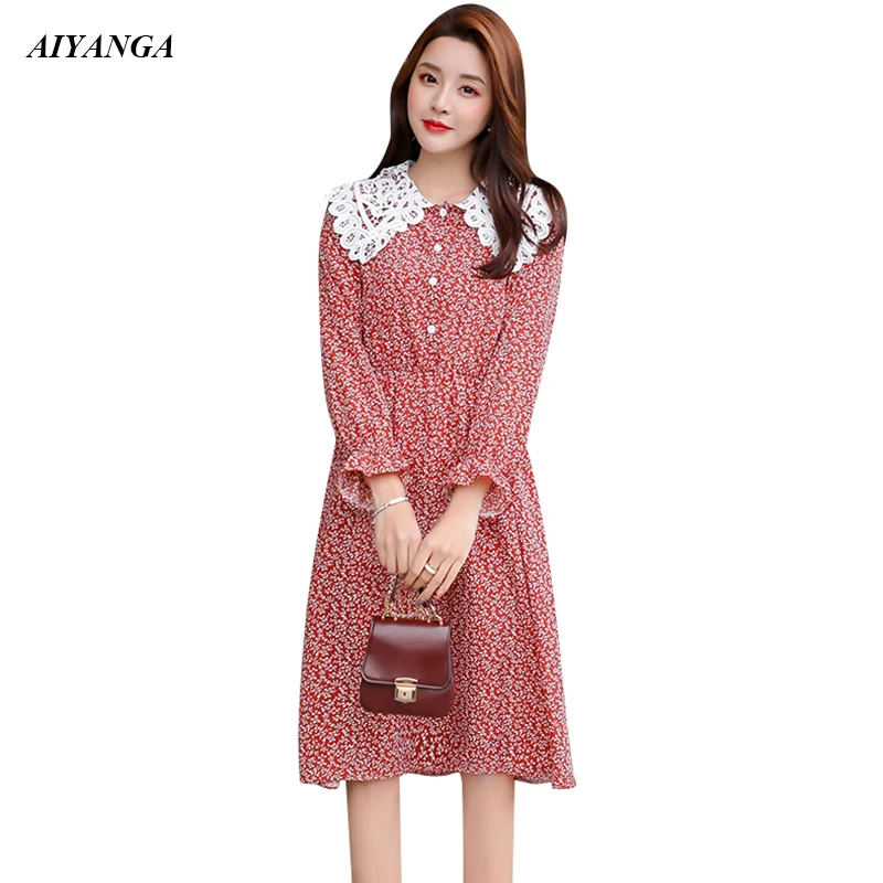 New Vintage Chiffon Dress Women 2019 Spring Summer Dress For Women Lace Slim Long Sleeve Print Long Dresses Women's clothing
New Vintage Chiffon Dress Women 2019 Spring Summer Dress For Women Lace Slim Long Sleeve Print Long Dresses Women's clothing