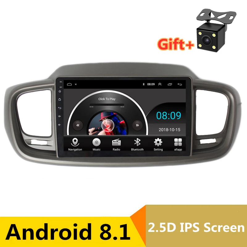 Фото 10 1 &quot2.5D IPS Android 8 автомобильный DVD мультимедийный плеер GPS для KIA - купить