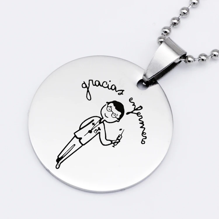 Men Stainless Steel Jewelry Personality Disc Charm Enfermero Necklace Accept Drop Shipping YP6928
Men Stainless Steel Jewelry Personality Disc Charm Enfermero Necklace Accept Drop Shipping YP6928
