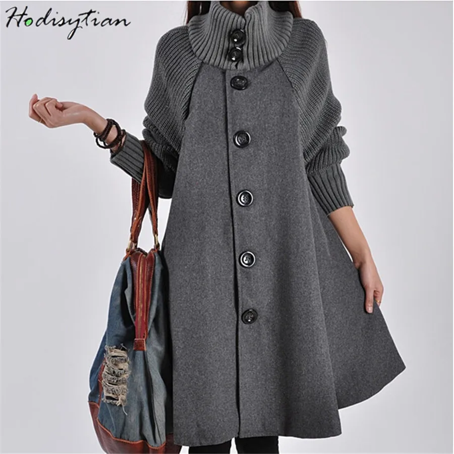 Hodisytian Winter Fashion Women Cloak Wool Blends Knitted Overcoat Button Casual Cotton Thick Female Outerwear Cashmere Overcoat
Hodisytian Winter Fashion Women Cloak Wool Blends Knitted Overcoat Button Casual Cotton Thick Female Outerwear Cashmere Overcoat