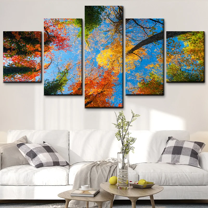 Modern 5 piece home decor canvas painting colorful forest autumn landscape poster HD printed wall art picture for living room
Modern 5 piece home decor canvas painting colorful forest autumn landscape poster HD printed wall art picture for living room
