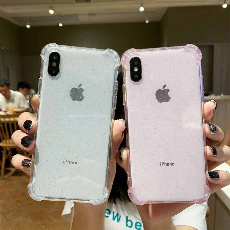 Простой блестящий чехол с блестками для iphone 11 pro XS MAX X XR 7 8 6 Plus привлекательный