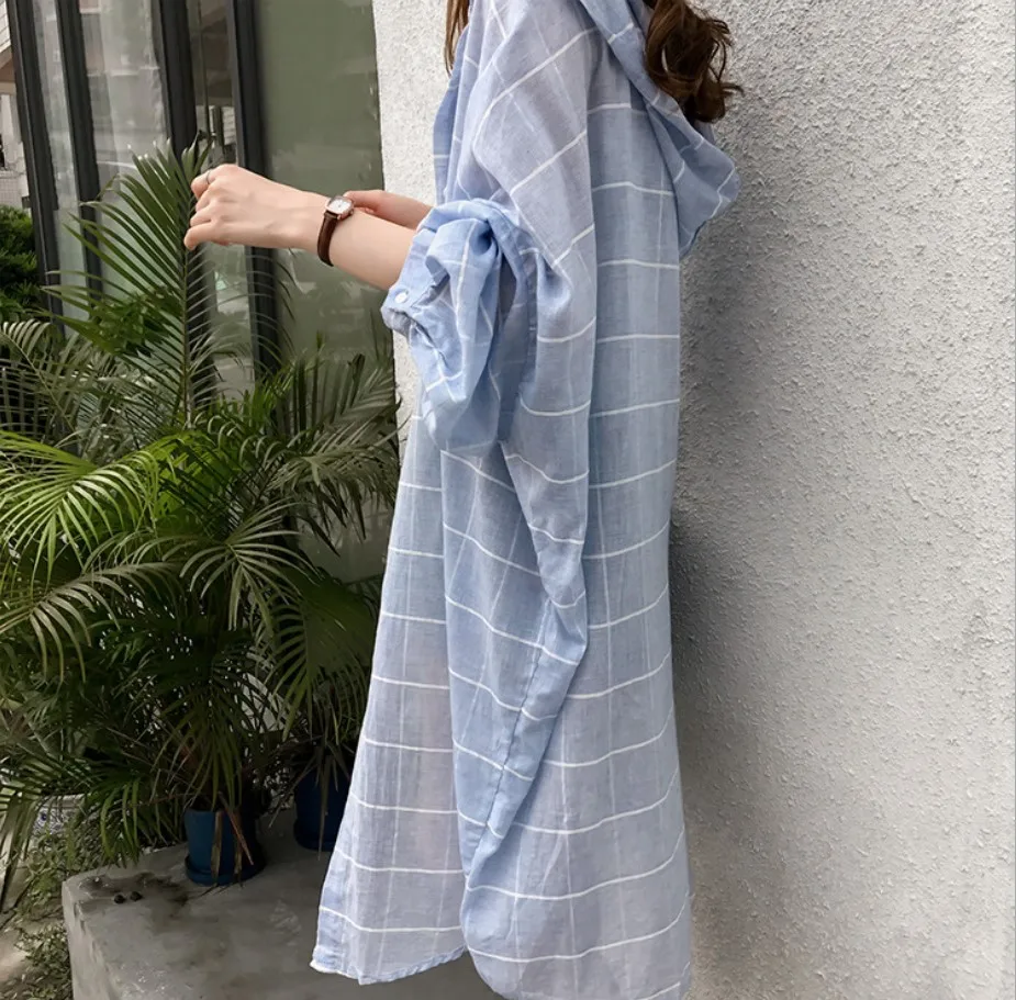 New Women's thin Shirt Sunscreen 4XL Plaid Shirts Female Oversized Tartan Shirt Turn-down Collar Long Sleeve Cotton Shirt Korean
New Women's thin Shirt Sunscreen 4XL Plaid Shirts Female Oversized Tartan Shirt Turn-down Collar Long Sleeve Cotton Shirt Korean