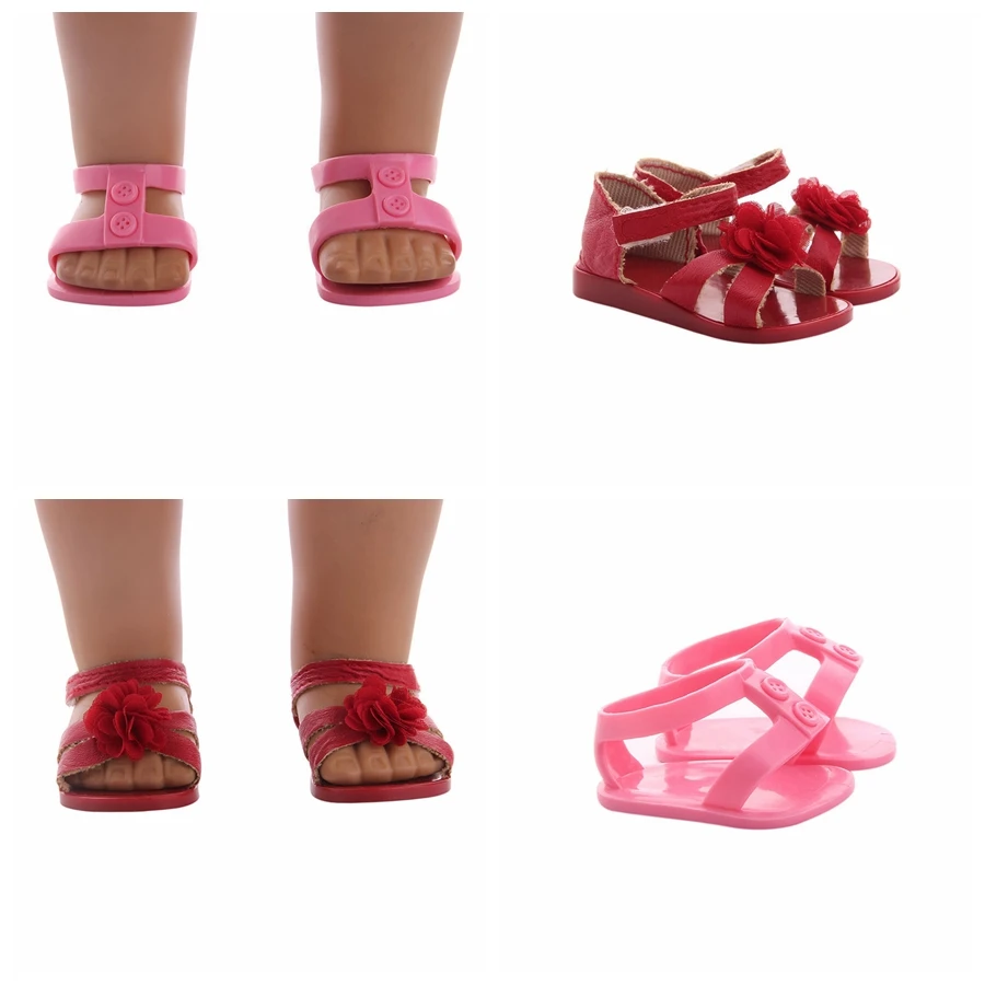 Doll Sandals Summer Pink Red Flower Shoes Sandals For 18 Inch American Doll & 43CM Born Doll Accessories Best Toy For Generation
Doll Sandals Summer Pink Red Flower Shoes Sandals For 18 Inch American Doll & 43CM Born Doll Accessories Best Toy For Generation