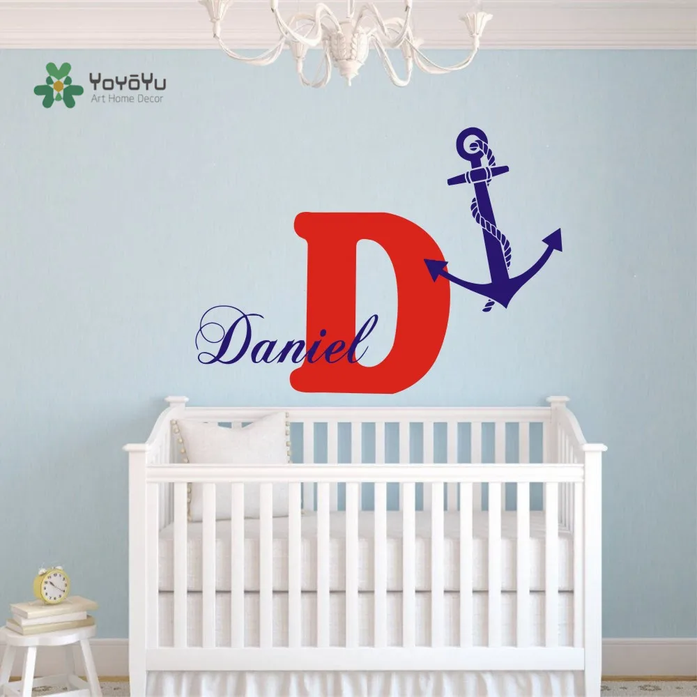Custom Boy name Monogram Wall Decals Boy Name Personalized Decal Anchor Vinyl Stickers Bedroom Decor Wall Paper A-49
Custom Boy name Monogram Wall Decals Boy Name Personalized Decal Anchor Vinyl Stickers Bedroom Decor Wall Paper A-49