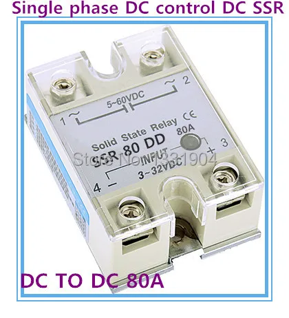 Free shipping 10pcs/lot Single phase solid state relay DC control DC SSR-80DD 80A SSR relay input 5-60V DC output 3-32V DC
Free shipping 10pcs/lot Single phase solid state relay DC control DC SSR-80DD 80A SSR relay input 5-60V DC output 3-32V DC