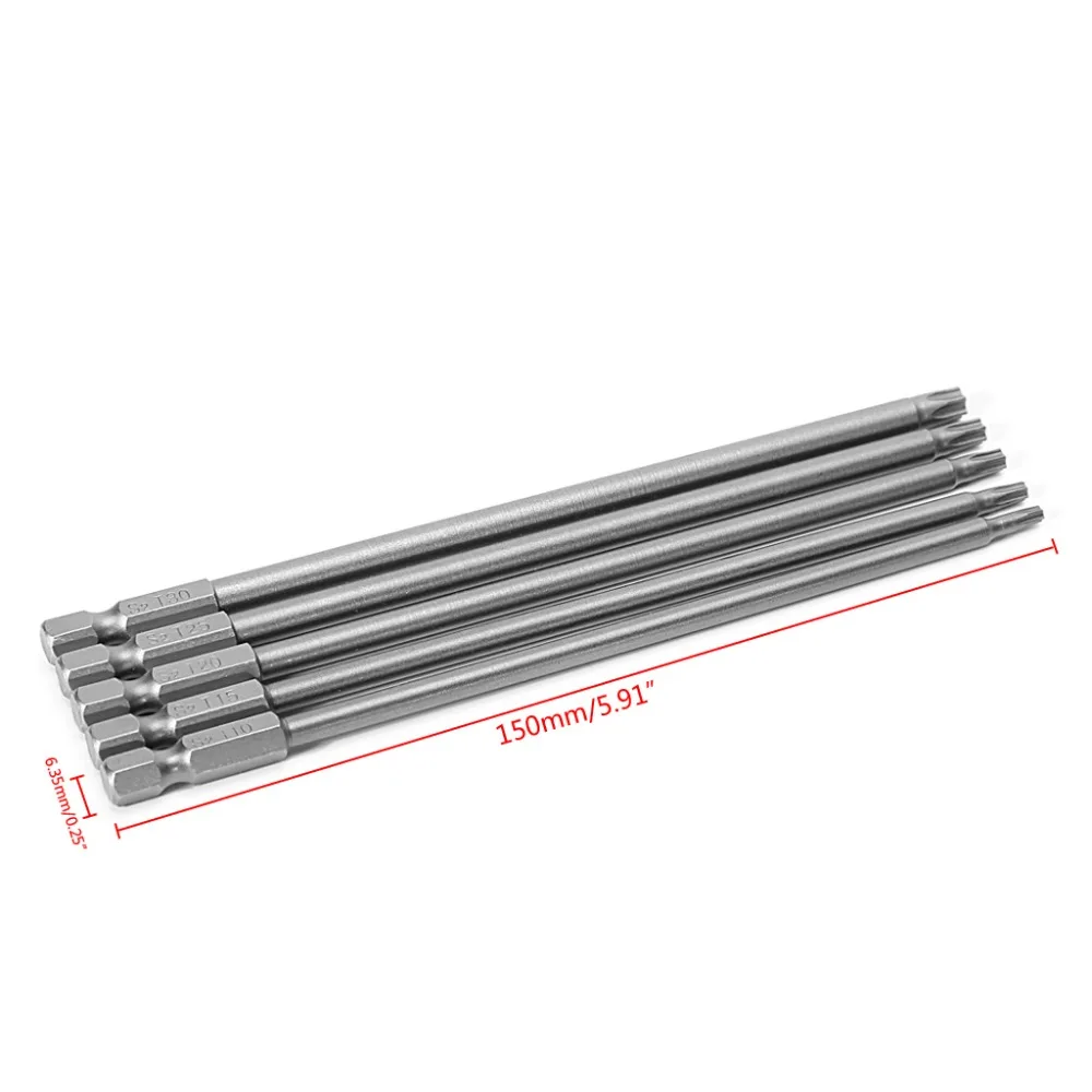 5 Pcs/Set 150mm T10-T30 Long Magnetic Torx Electric Screwdriver Drill Bits Kit Screwdrivers Tools
5 Pcs/Set 150mm T10-T30 Long Magnetic Torx Electric Screwdriver Drill Bits Kit Screwdrivers Tools