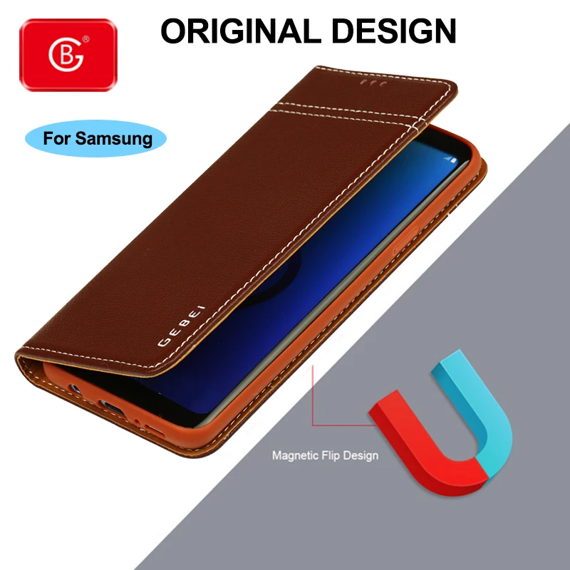 Роскошный брендовый Чехол бумажник из натуральной кожи для Samsung Galaxy S9 Plus