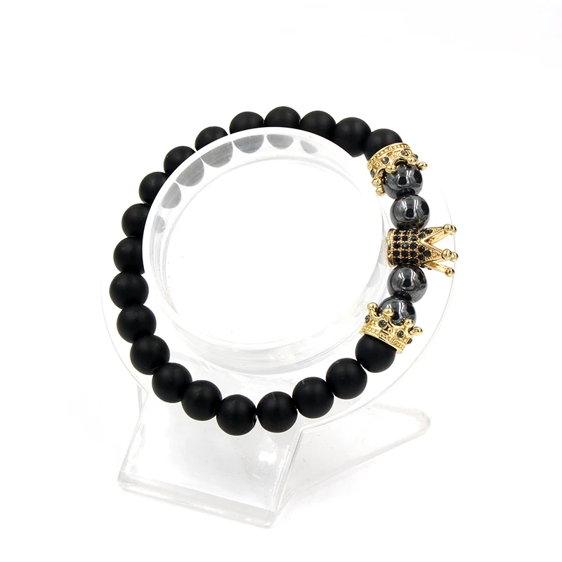 2020 New Black Matte Stone Pave CZ Imperial King Crown Charm Bracelet For Men Or Women Bracelet Jewelry Pulseira hombres
2020 New Black Matte Stone Pave CZ Imperial King Crown Charm Bracelet For Men Or Women Bracelet Jewelry Pulseira hombres