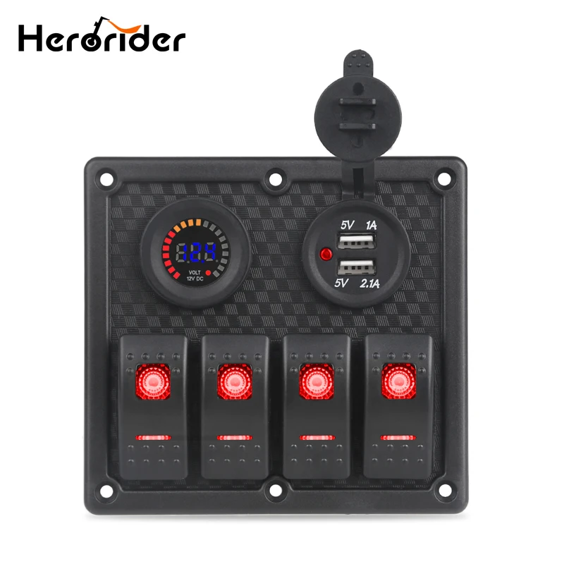 Dual USB Charger Socket Car Boat Rocker Switch Panel Digital Voltmeter Car Switch Panel LED Switch USB Marine Switch Panel
Dual USB Charger Socket Car Boat Rocker Switch Panel Digital Voltmeter Car Switch Panel LED Switch USB Marine Switch Panel