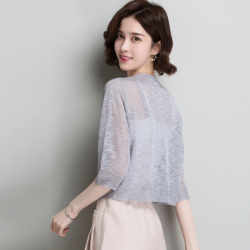 New Summer Women Ice Linen Cardigans Half Sleeve See Through Knitted Sexy Female Slim Thin Short Cardigan
New Summer Women Ice Linen Cardigans Half Sleeve See Through Knitted Sexy Female Slim Thin Short Cardigan