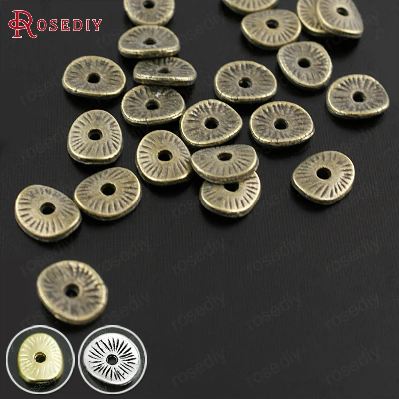 

200PCS 6x5MM Antique Silver Color Zinc Alloy Round or curved brushed disks Jewelry Making Supplies Diy Findings Accessories
