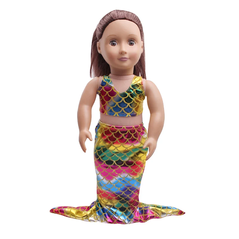 Doll clothes Fancy colorful mermaid tail Bikini swimsuit accessories fit 18 inch Girl doll and 43 cm baby dolls c408
Doll clothes Fancy colorful mermaid tail Bikini swimsuit accessories fit 18 inch Girl doll and 43 cm baby dolls c408
