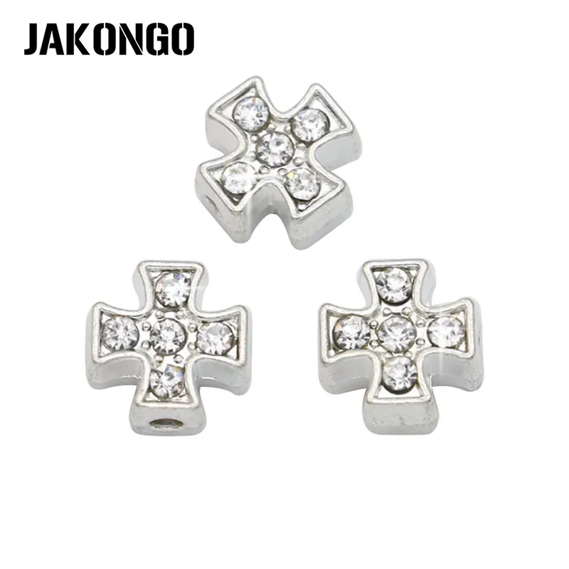 JAKONGO Silver Plated Crystal Cross Spacer Beads Loose Beads for Jewelry Making Handmade Bracelet Accessories 8mm 6pcs
JAKONGO Silver Plated Crystal Cross Spacer Beads Loose Beads for Jewelry Making Handmade Bracelet Accessories 8mm 6pcs
