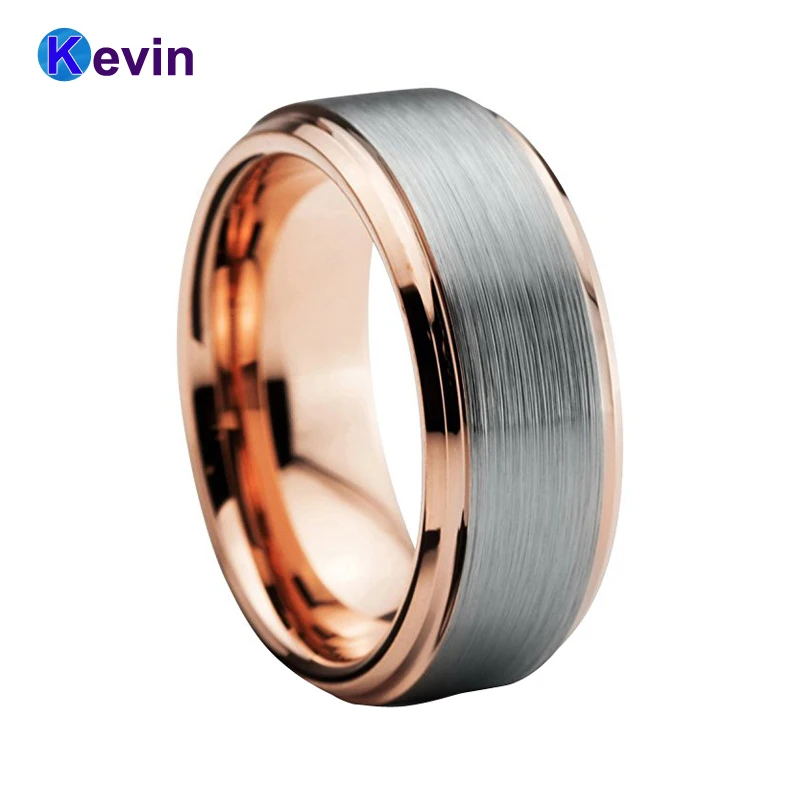8MM Tungsten Wedding Band For Men Women Rose Gold Color With Beveled Brushed Finish Comfort Fit
8MM Tungsten Wedding Band For Men Women Rose Gold Color With Beveled Brushed Finish Comfort Fit