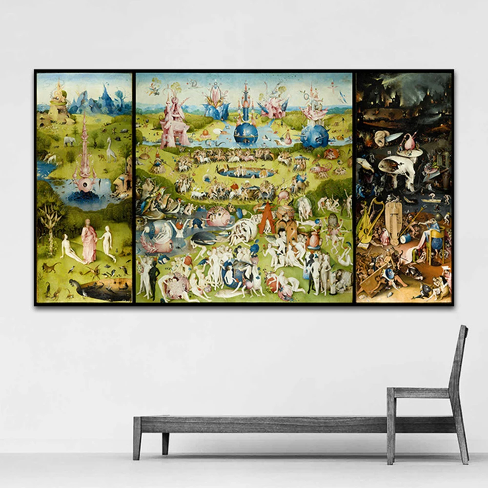 Сад земного восхищения и ад от hieronimus Bosch детали HD парусиновая живопись с принтом