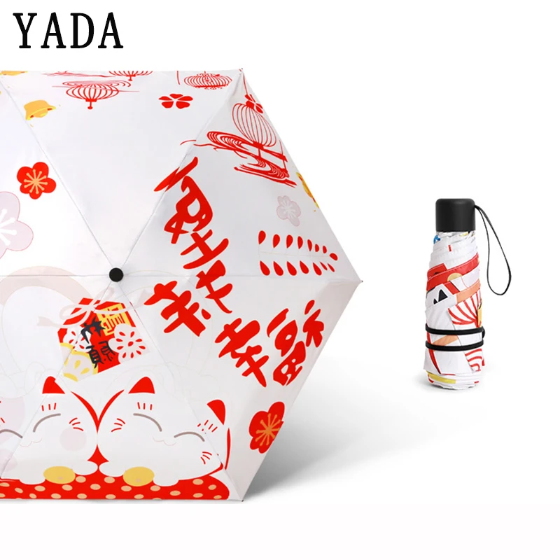 YADA Ultralight Mini Prayer Lucky Cat Umbrella Rain Women Uv Charm Five Folding Umbrella For Womens New Windproof Umbrella YS689
YADA Ultralight Mini Prayer Lucky Cat Umbrella Rain Women Uv Charm Five Folding Umbrella For Womens New Windproof Umbrella YS689