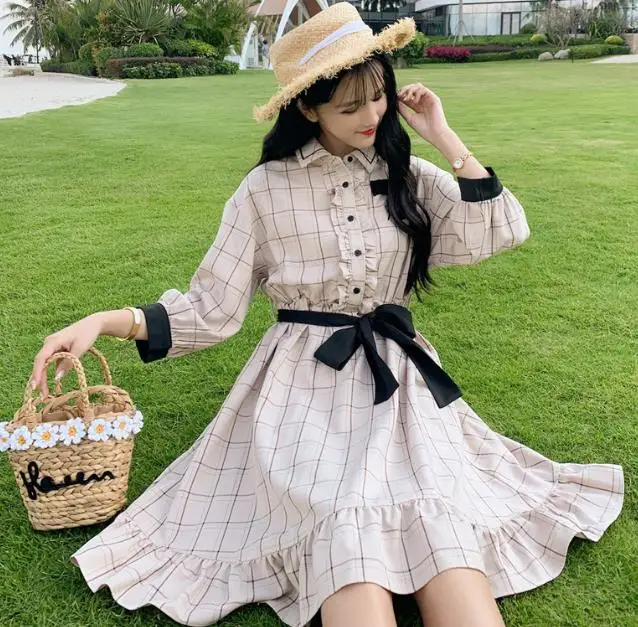 Spring Autumn Mori Girl Sweet Cute Dress Women Ptrppy Style Navy Collar Bow Doll Lantern Sleeve Female Kawaii Dress G320
Spring Autumn Mori Girl Sweet Cute Dress Women Ptrppy Style Navy Collar Bow Doll Lantern Sleeve Female Kawaii Dress G320