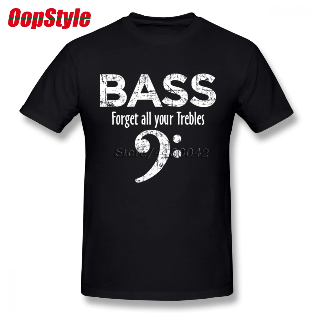 Мужская хлопковая футболка Bass Clef Forget All Your Trebles Music Notes большие размеры 4XL 5XL 6XL