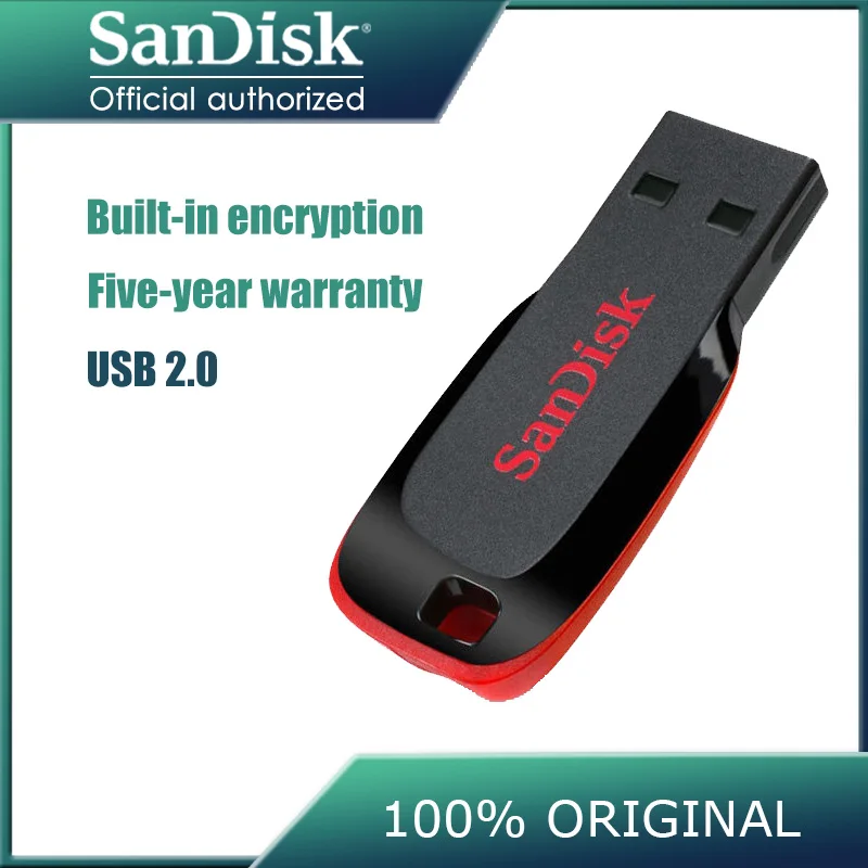 SanDisk USB Flash Drive CZ50 USB 2.0 128G 64G 32G 16G 8G Mini Car USB Stick Pen Drive PenDrive Support Official Verification
SanDisk USB Flash Drive CZ50 USB 2.0 128G 64G 32G 16G 8G Mini Car USB Stick Pen Drive PenDrive Support Official Verification
