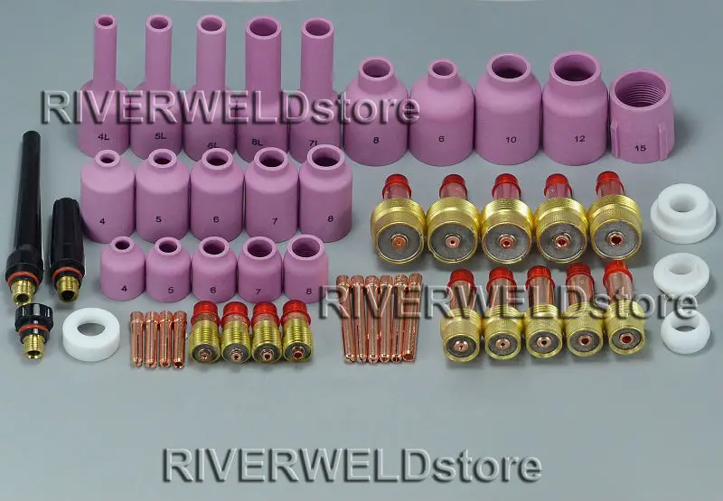 TIG Welding Gas Lens KIT & TIG Stubby Gas Lens Collets Kit Fit For SR WP 17 18 26 TIG Welding Torch 5 Set (51pcs Each Set)
TIG Welding Gas Lens KIT & TIG Stubby Gas Lens Collets Kit Fit For SR WP 17 18 26 TIG Welding Torch 5 Set (51pcs Each Set)
