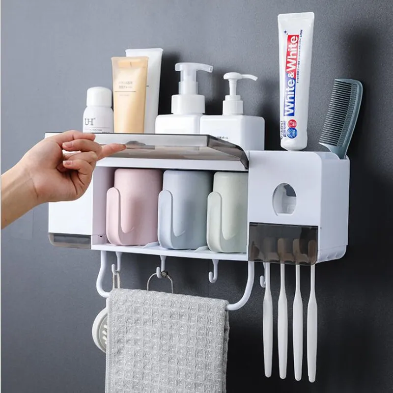 Automatic Toothpaste Dispenser Dustproof Wash Cup Toothbrush Holder Set Wall Mount Stand Toothbrush Family Toothbrush Holder
Automatic Toothpaste Dispenser Dustproof Wash Cup Toothbrush Holder Set Wall Mount Stand Toothbrush Family Toothbrush Holder
