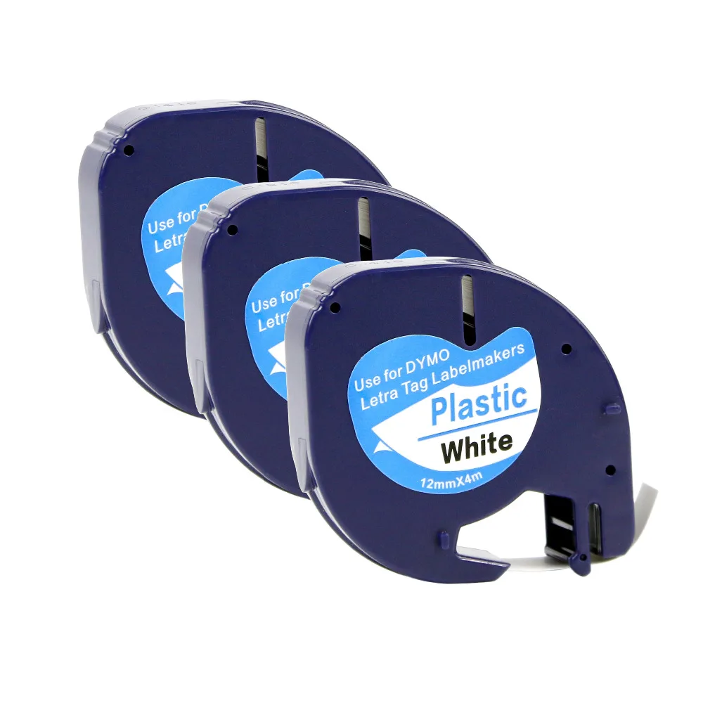 Совместимость для принтера Dymo letratag Tape 91201 Black on White Plastic Tape|dymo letratag|dymo printerdymo tape |