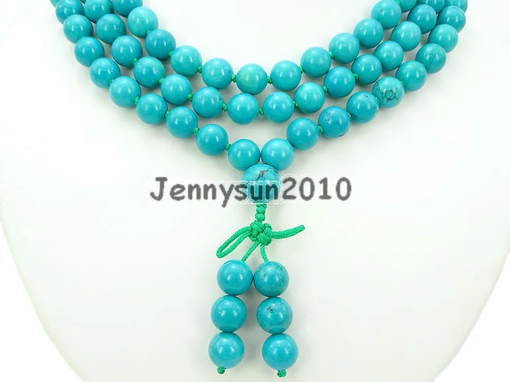 Natural Stabilized Tur-quoise 10mm Gems Stone Buddhist 108 Beads Prayer Mala Knot Necklace Multi-Purpose 5Strands/Pack
Natural Stabilized Tur-quoise 10mm Gems Stone Buddhist 108 Beads Prayer Mala Knot Necklace Multi-Purpose 5Strands/Pack